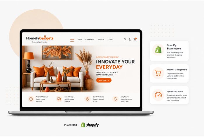 Homelygadgets Shopify Website